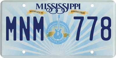 MS license plate MNM778