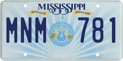 MS license plate MNM781