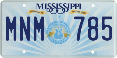 MS license plate MNM785