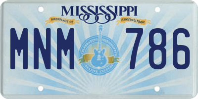 MS license plate MNM786