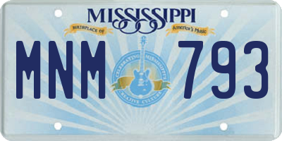 MS license plate MNM793