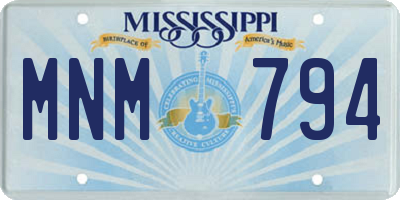 MS license plate MNM794
