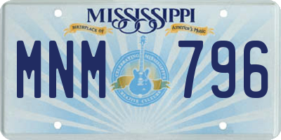 MS license plate MNM796
