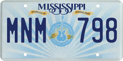 MS license plate MNM798