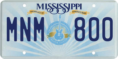 MS license plate MNM800