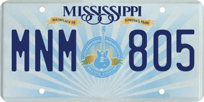 MS license plate MNM805