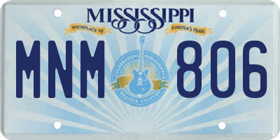 MS license plate MNM806