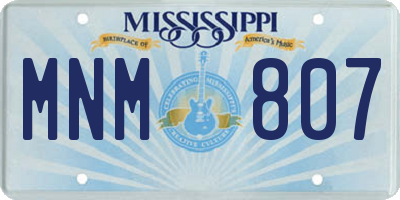 MS license plate MNM807