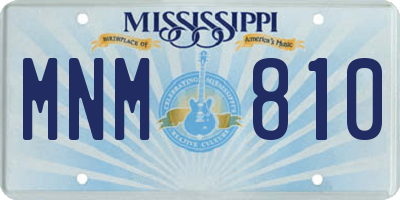 MS license plate MNM810