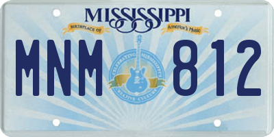 MS license plate MNM812