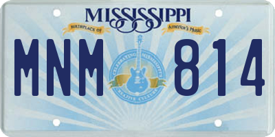 MS license plate MNM814