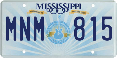 MS license plate MNM815