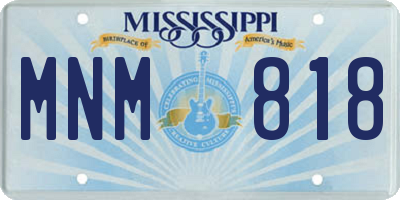 MS license plate MNM818