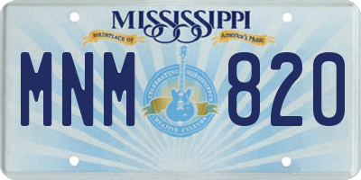 MS license plate MNM820