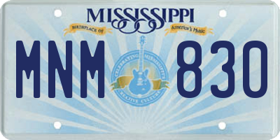 MS license plate MNM830