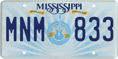 MS license plate MNM833