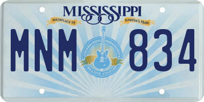MS license plate MNM834