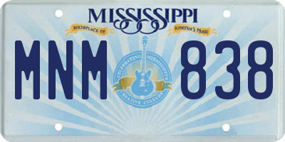 MS license plate MNM838