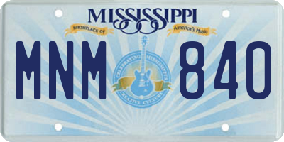 MS license plate MNM840