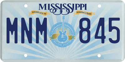 MS license plate MNM845