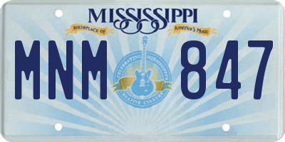 MS license plate MNM847