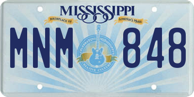 MS license plate MNM848