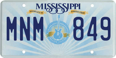 MS license plate MNM849