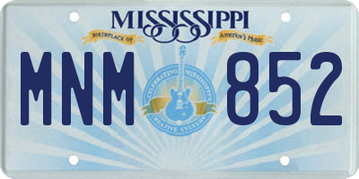 MS license plate MNM852