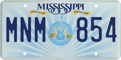 MS license plate MNM854