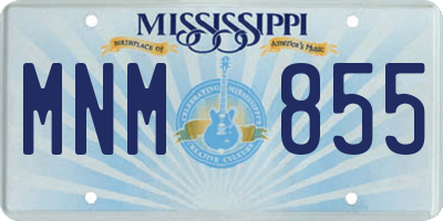 MS license plate MNM855
