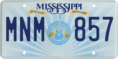 MS license plate MNM857