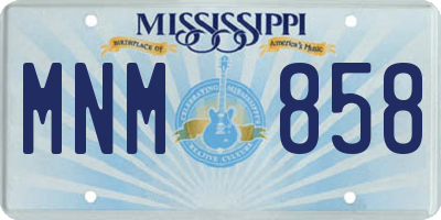 MS license plate MNM858