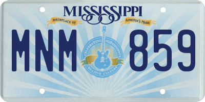 MS license plate MNM859