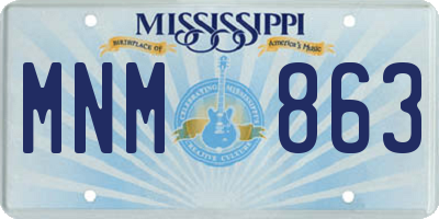 MS license plate MNM863