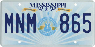 MS license plate MNM865