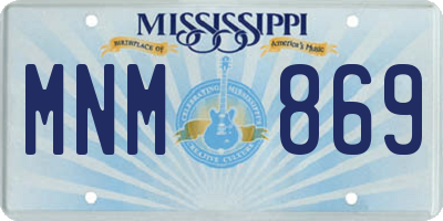 MS license plate MNM869