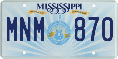 MS license plate MNM870
