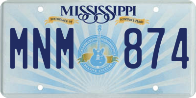 MS license plate MNM874