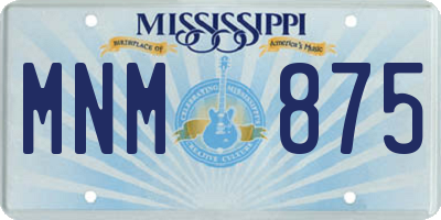 MS license plate MNM875