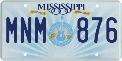 MS license plate MNM876