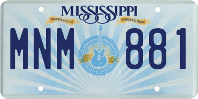 MS license plate MNM881
