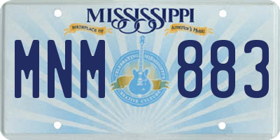 MS license plate MNM883