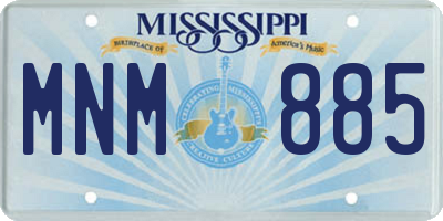 MS license plate MNM885