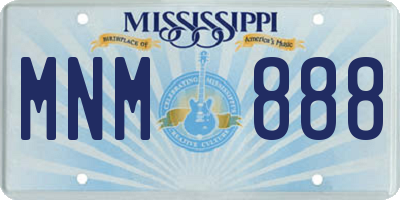 MS license plate MNM888