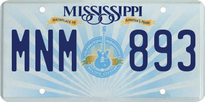 MS license plate MNM893