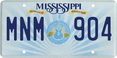 MS license plate MNM904