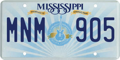 MS license plate MNM905