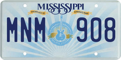 MS license plate MNM908