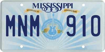 MS license plate MNM910