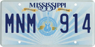 MS license plate MNM914